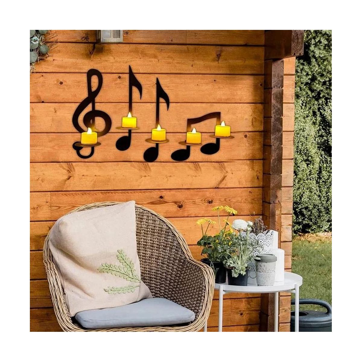 4Pcs Music Notes Candle Holders-Wall Mount Hanging Music