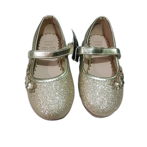 Girls Flat Sparkle Gold Color Shoe.