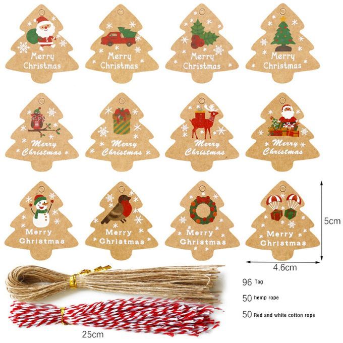Christmas Labels Stickers Party Ornament Xmas Tree Shaped Gift 196 PCS