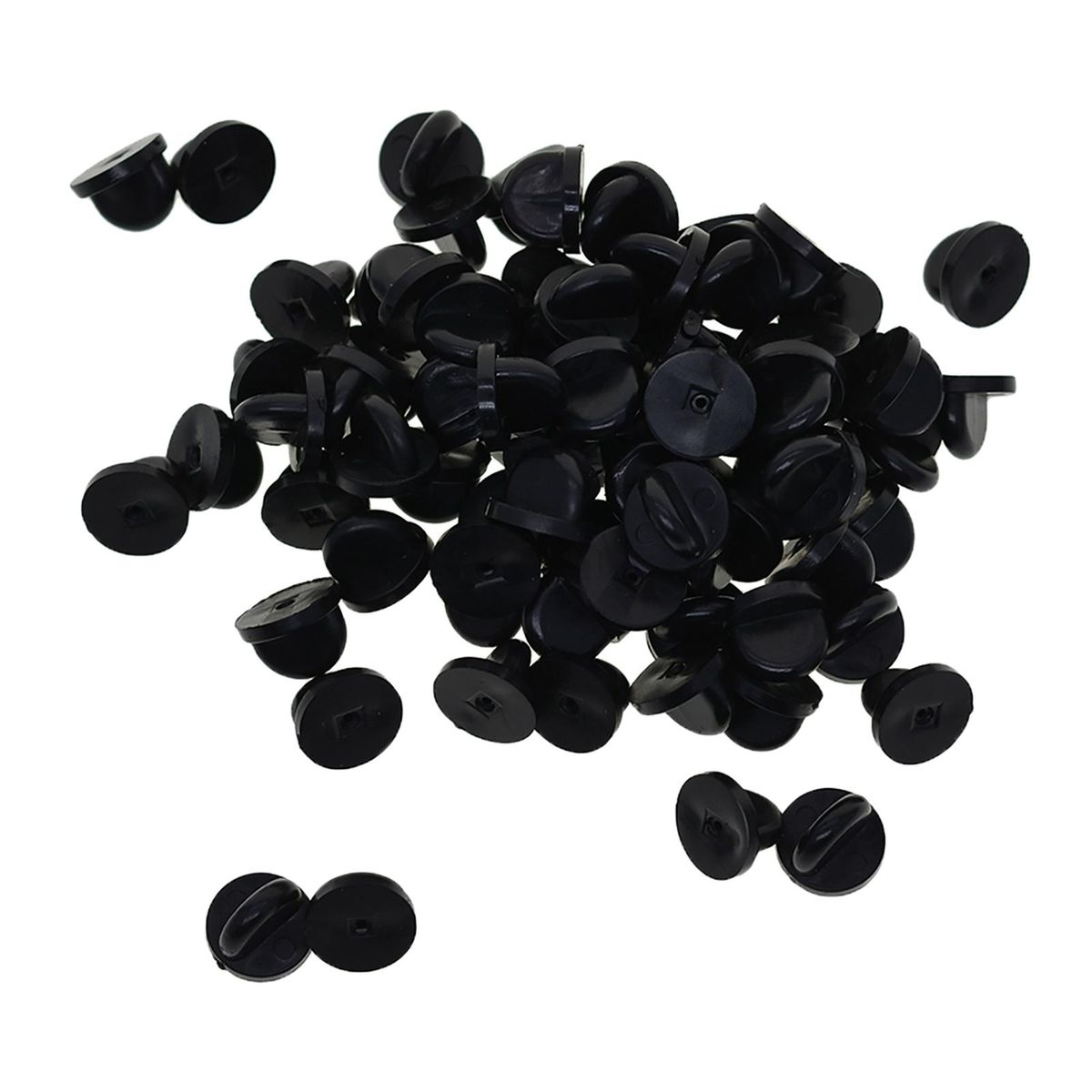 200x Silicone Pin Backs Lapel Pins Backings For Enamel Pins Black