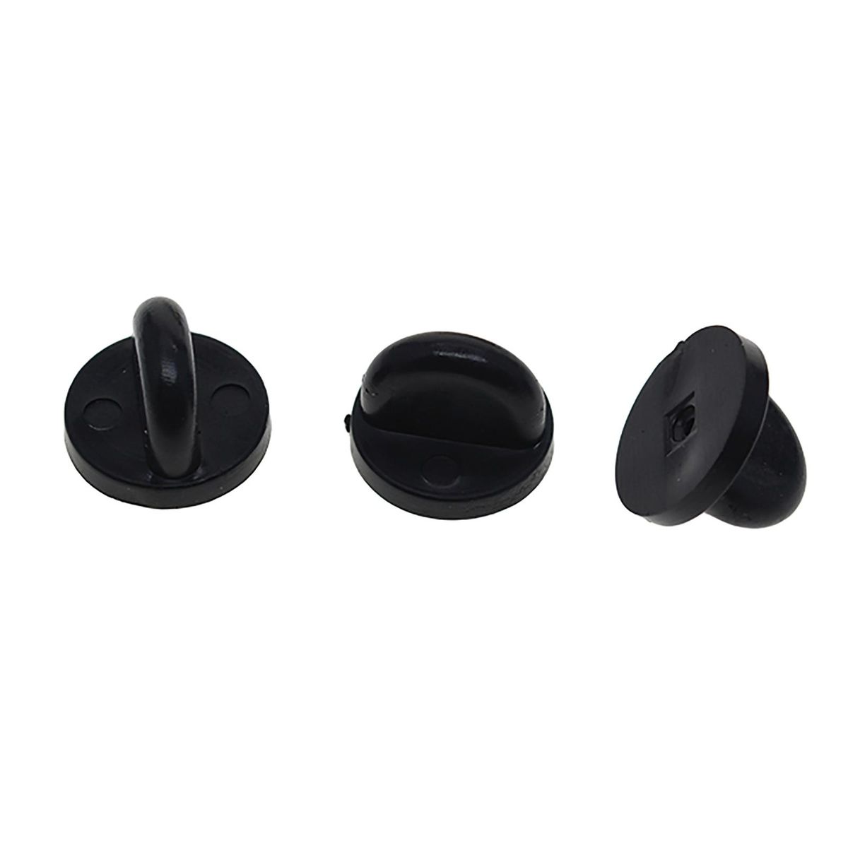 200x Silicone Pin Backs Lapel Pins Backings For Enamel Pins Black