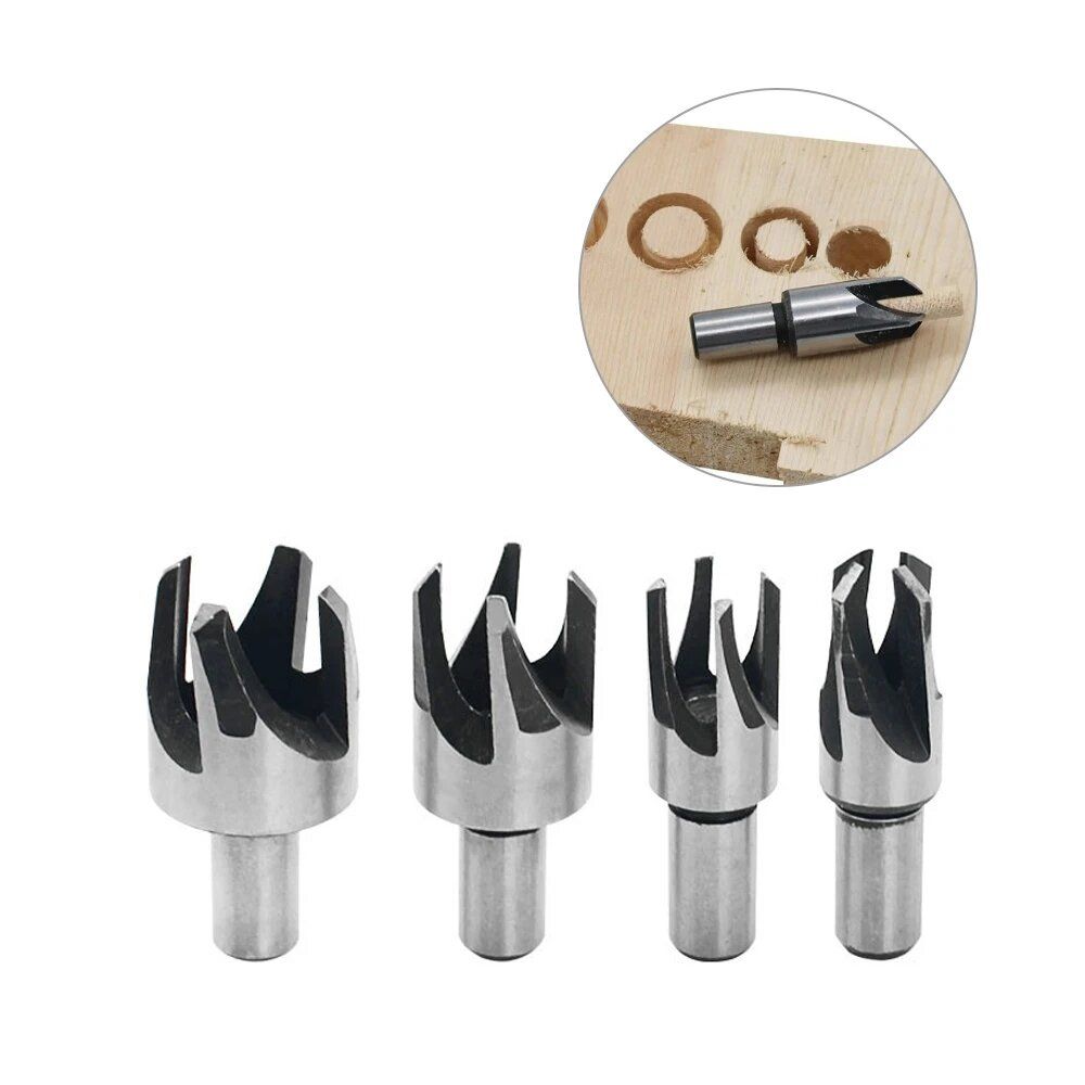 4PCS Claw Corkscrew 6/8/10/13mm Carbon Steel Wood Plug Hole