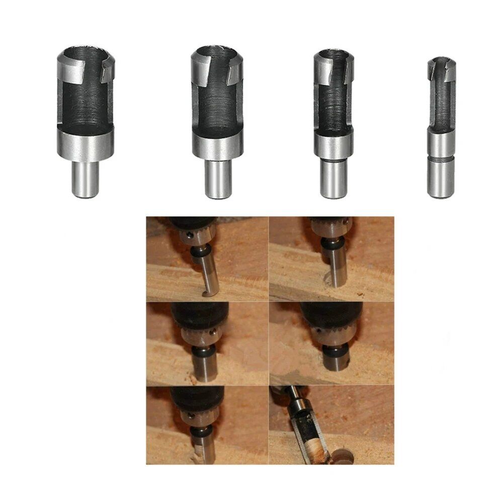 4PCS Claw Corkscrew 6/8/10/13mm Carbon Steel Wood Plug Hole