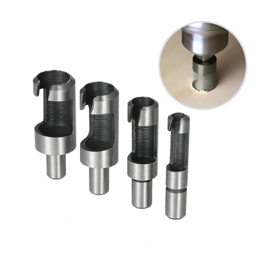 4PCS Claw Corkscrew 6/8/10/13mm Carbon Steel Wood Plug Hole