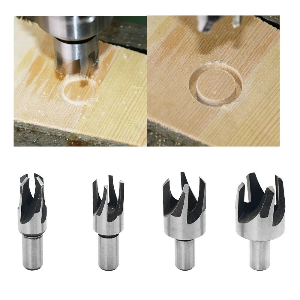 4PCS Claw Corkscrew 6/8/10/13mm Carbon Steel Wood Plug Hole