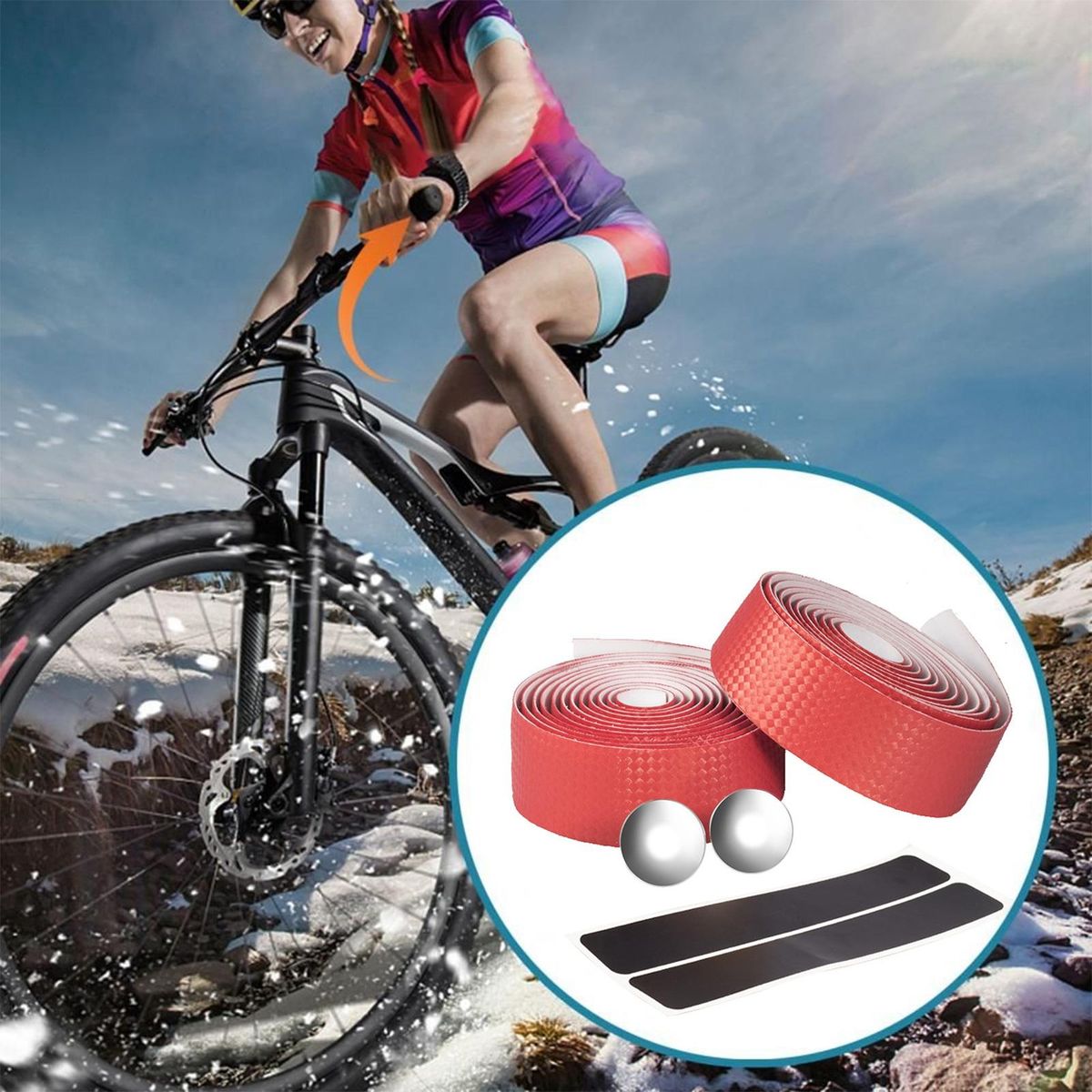 1 Set Bike Handle Wrap Comfortable Ride Bicycle Handlebar Tape Red