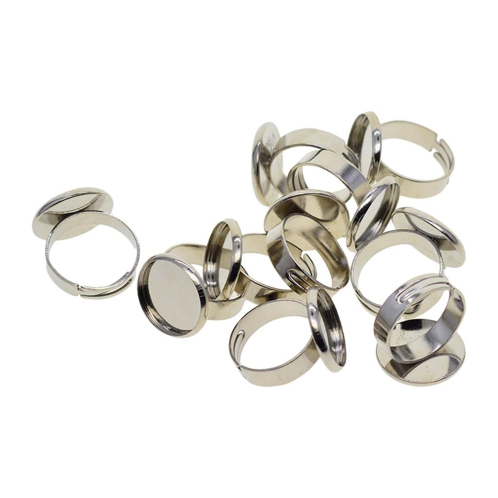 10X Solid Brass Ring Bases Setting Diy Bezel Blanks For 16mm Platinum
