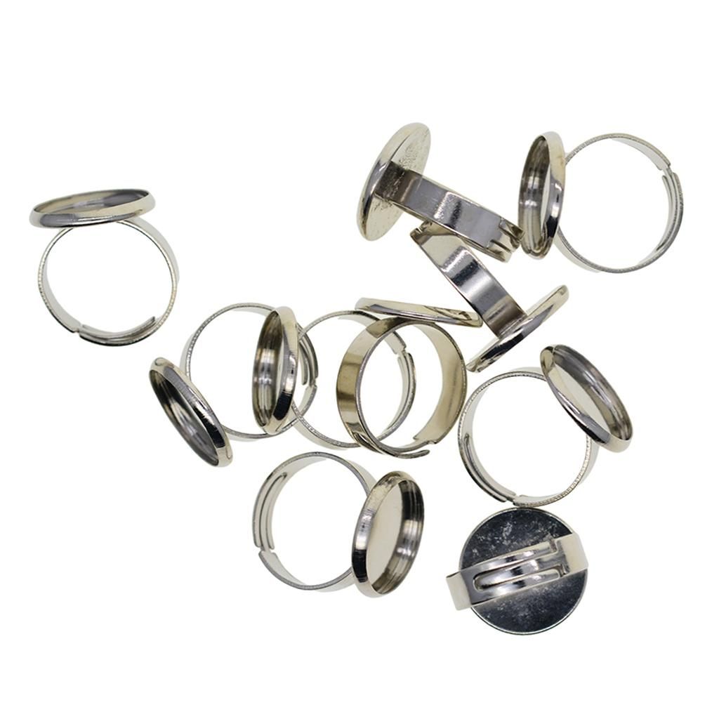 10X Solid Brass Ring Bases Setting Diy Bezel Blanks For 16mm Platinum
