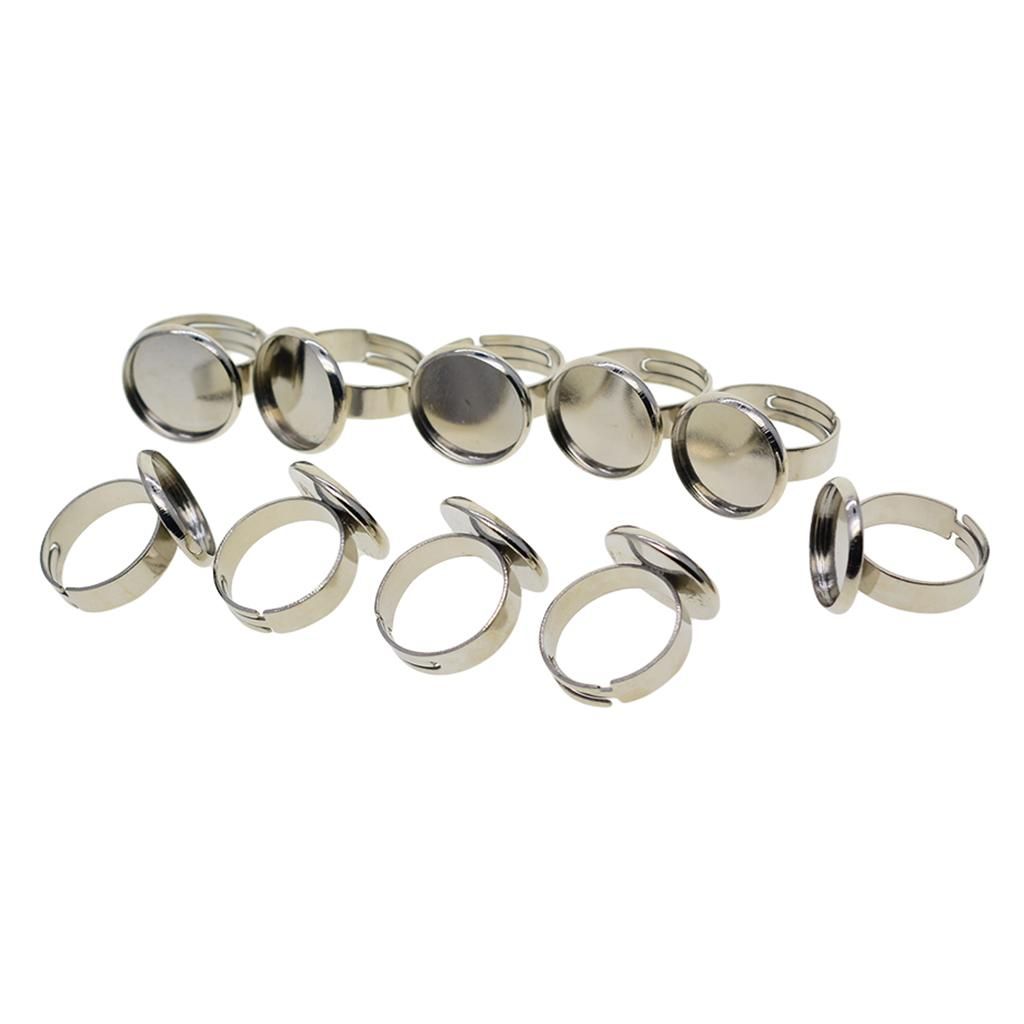 10X Solid Brass Ring Bases Setting Diy Bezel Blanks For 16mm Platinum