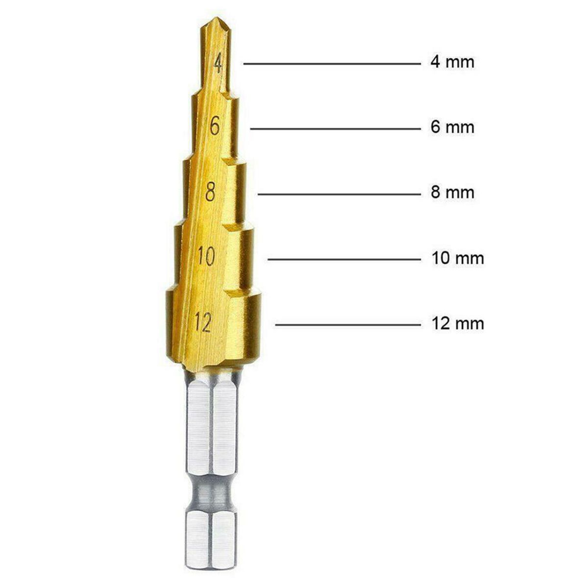 3Pcs/Set Hexagonal Shank High-speed Steel Step Cone Dril