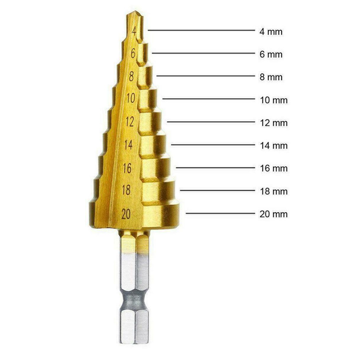 3Pcs/Set Hexagonal Shank High-speed Steel Step Cone Dril