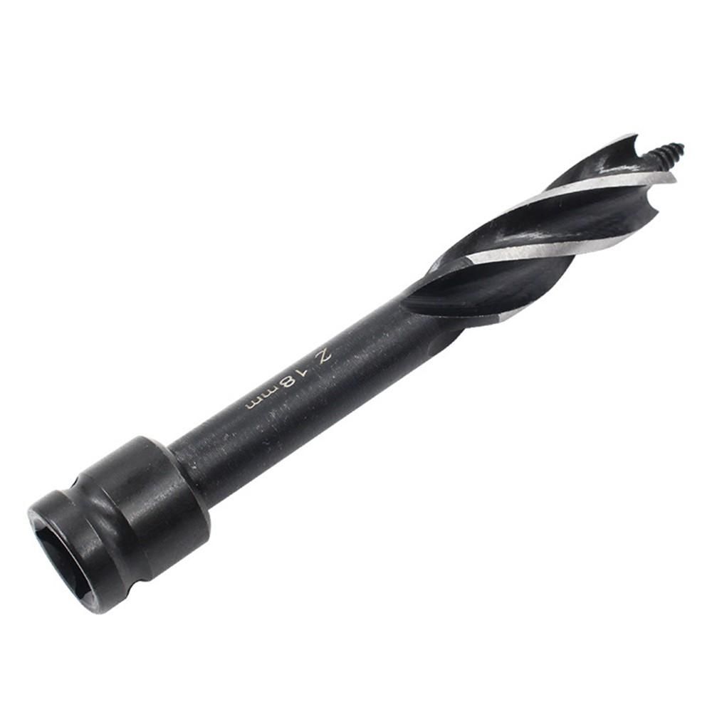 Auger Drill Bit Set 3 Pcs High Carbon Steel Wood Boring Bits Long 4 Flute Cut Drilling Tool Woodworking Wood Hole Cutter Bits with 2 Adapters
