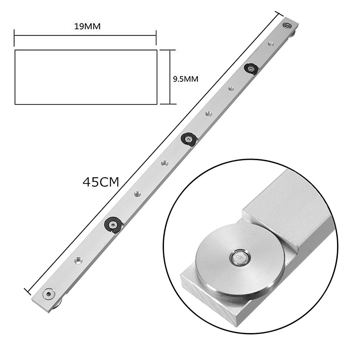 450mm Aluminum Alloy Rail Miter Bar Slider Table Saw Gauge