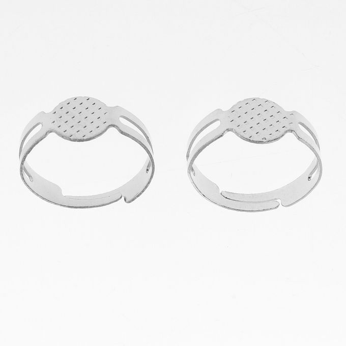 100x Adjustable Ring Pad Bezel Base Settings Jewelry Silver
