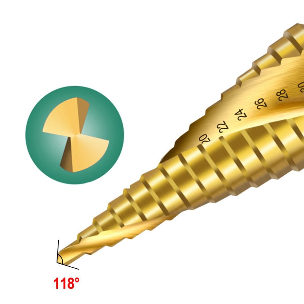 3 Pieces Spiral Groove Step Drill Set Made Of Hss
