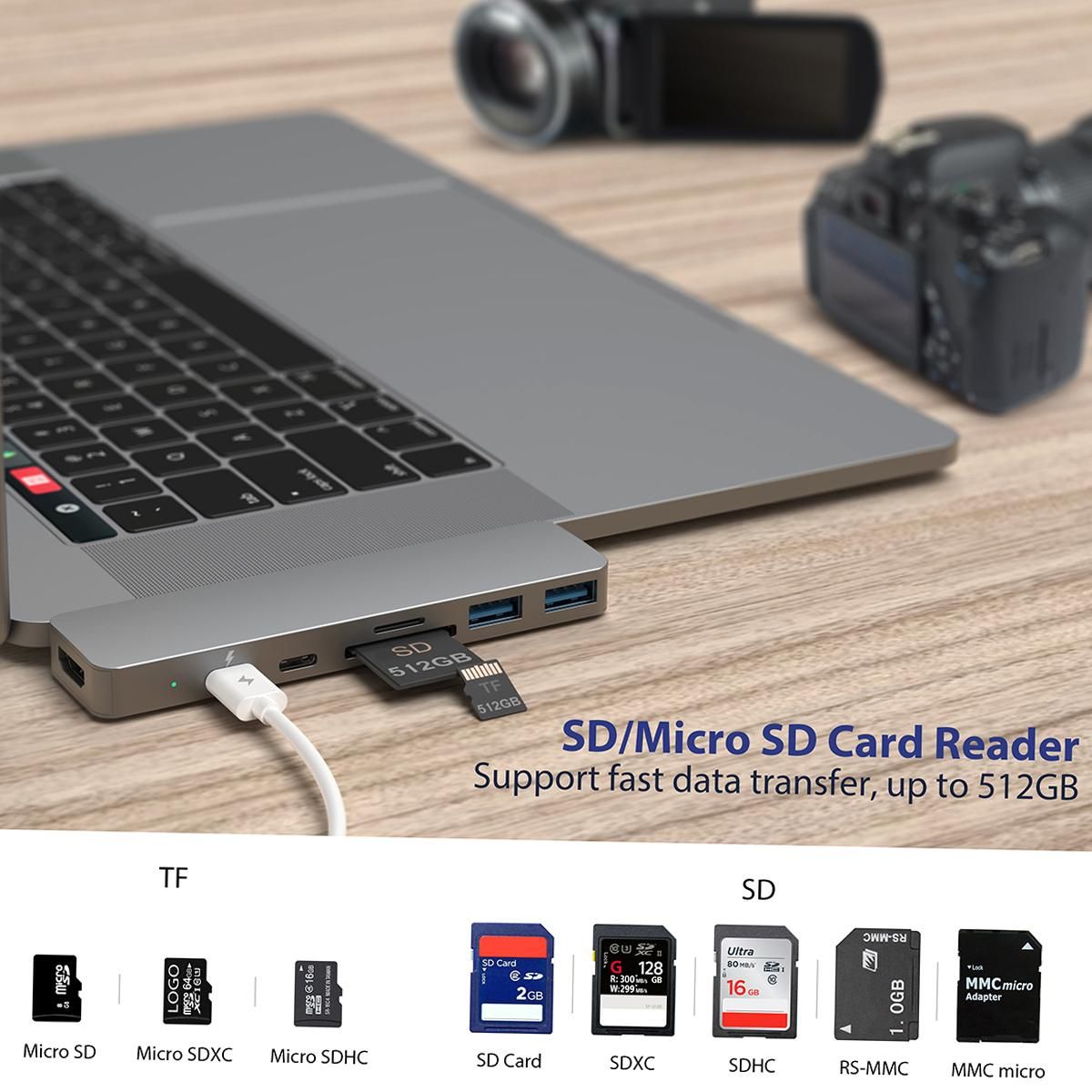 dodocool USB-C Hub Aluminum Alloy 7-in-1 Multiport Hub