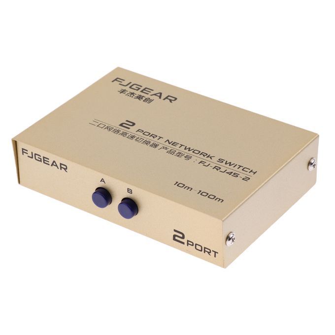 2Ports Button Network Switch Splitter Hub 2-In 1-Out Or 1-In 2-Out