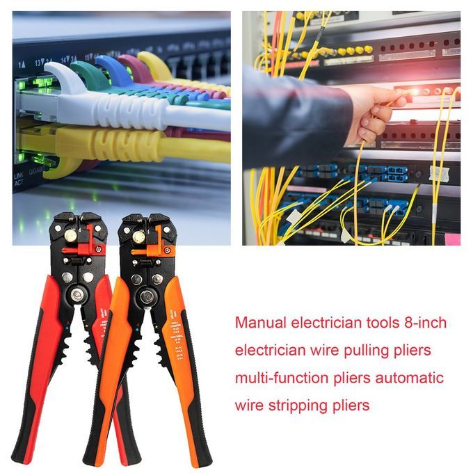 8-in H Ele Tri Ian's Wire Plier Multifun Tional Plier Automati  Wire Stri Er-orange Bla K-210*108mm