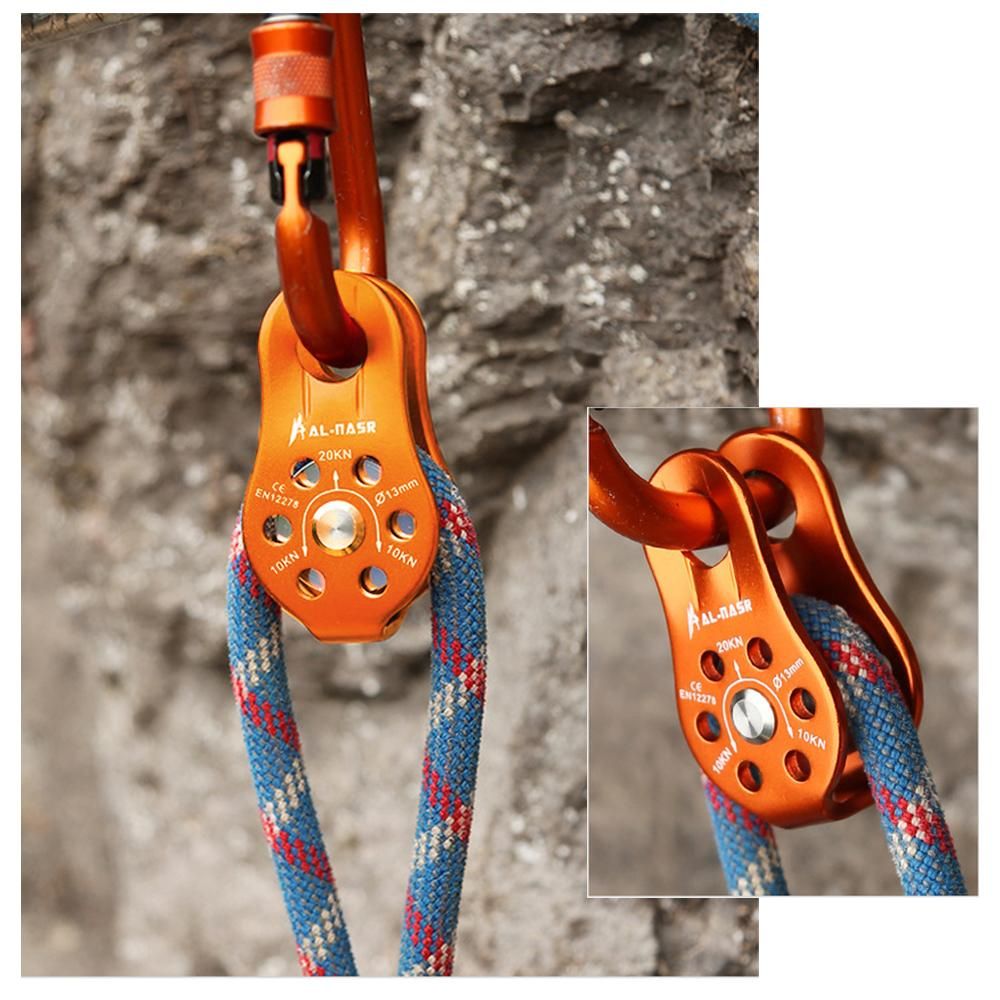 Professional Fixed Pulley Cable Trolley Pulley with Ball Bearing Climbing Caving Aloft Work Rescue