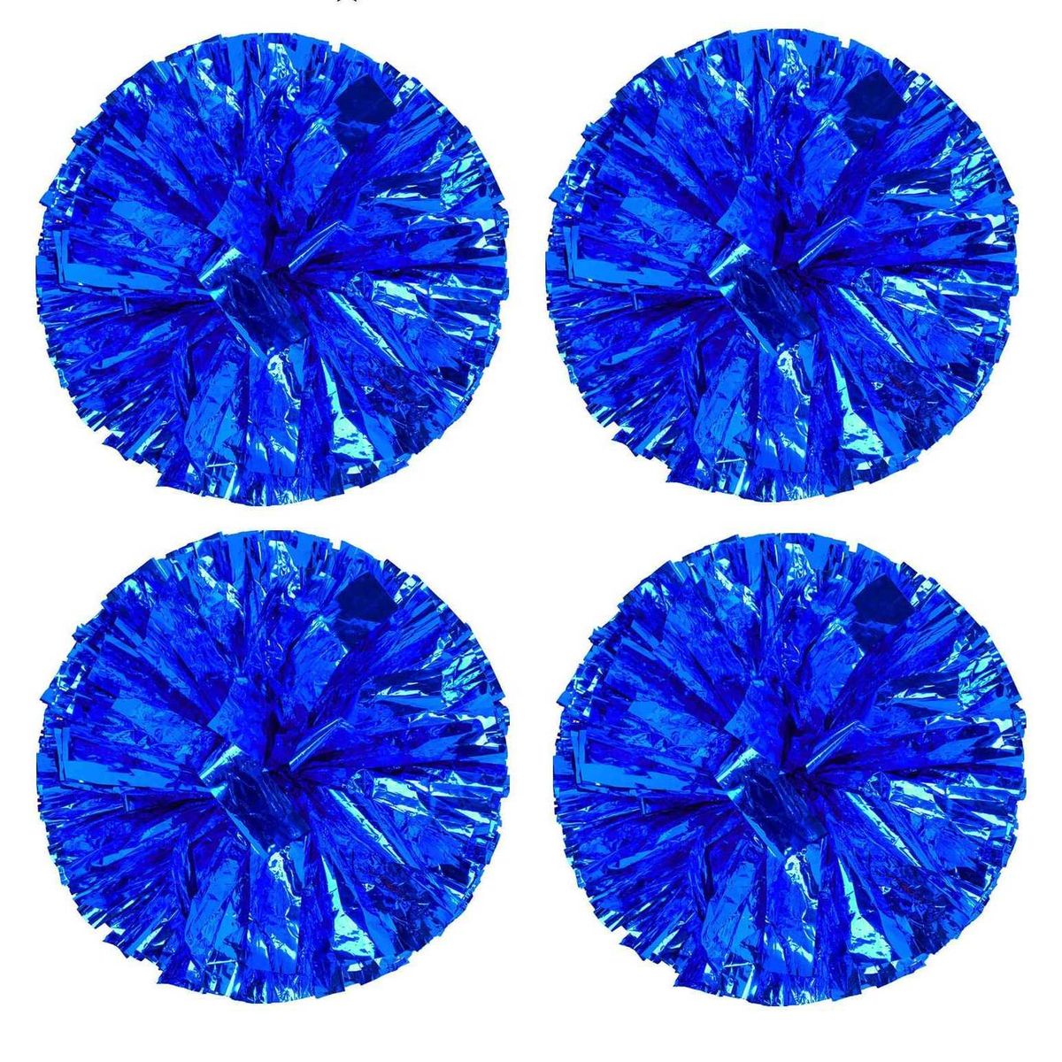 Metallic Foil Cheerleader Pom Poms Cheerleader Pom Poms 10 PCS for Sports Team Spirit Cheering Kids Adults Blue