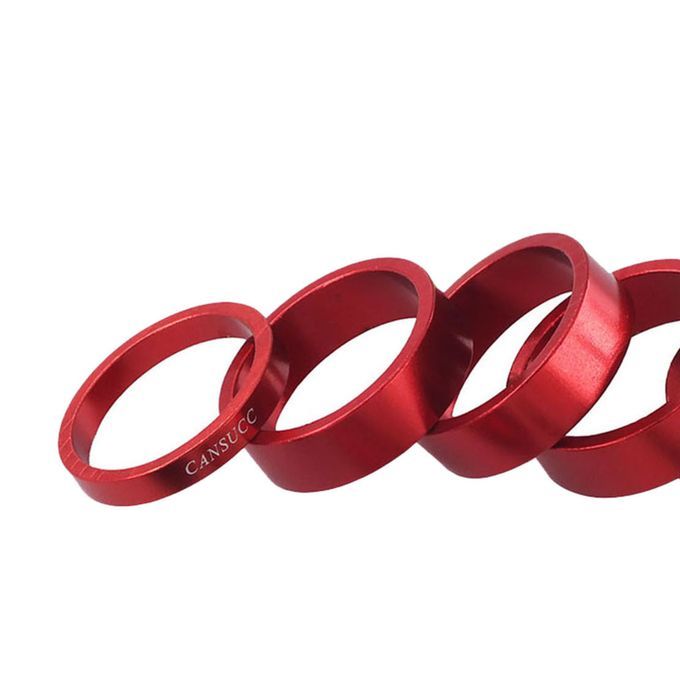 6Pieces Bicycle Headset Spacer Aluminium Alloy MTB Road Bike Red