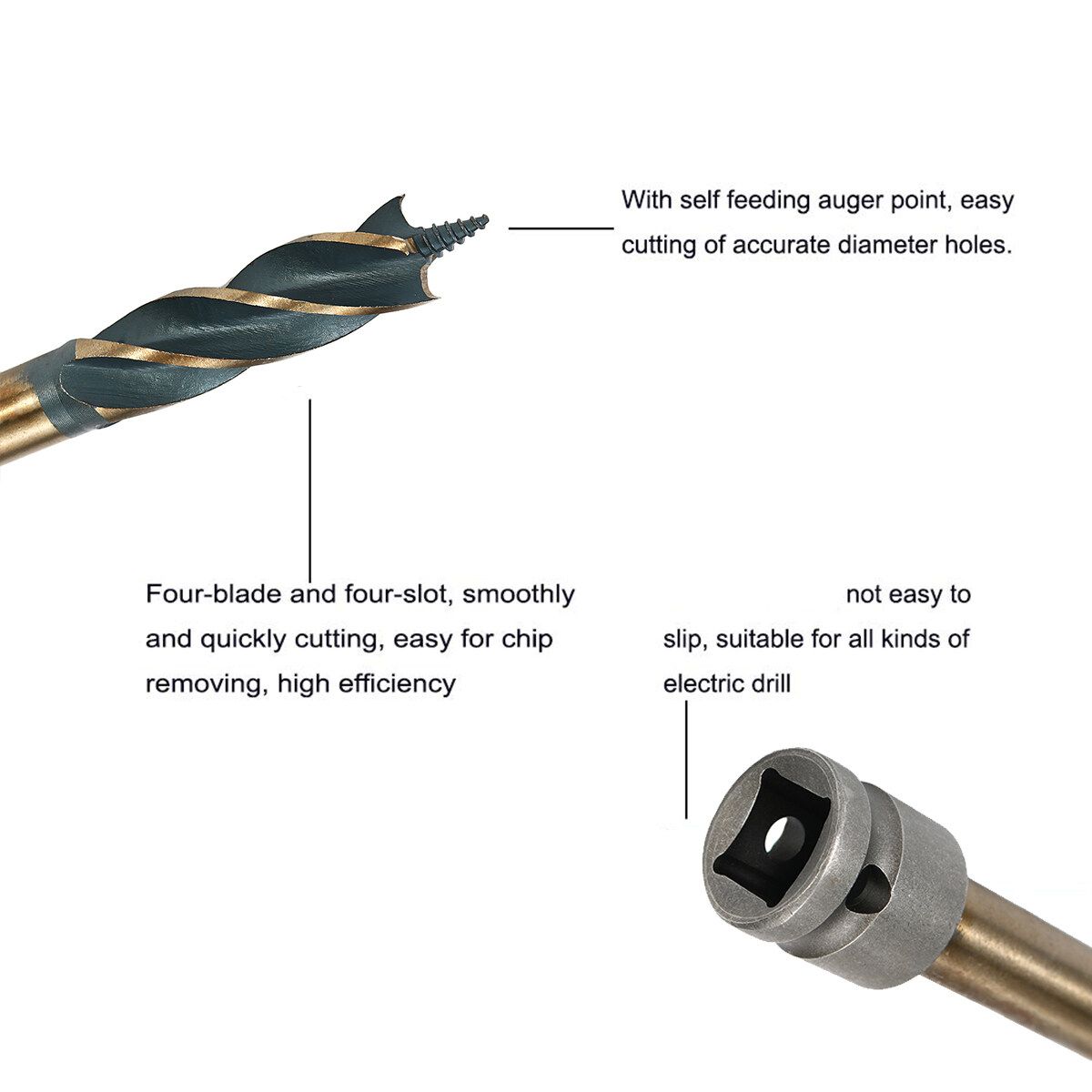 Fast Cut Spade Bits Auger Wood Drill Bits Holesaw Joiner Carpenter Self-feed Boring Wood Cut Auger Bits 25mm 25mm