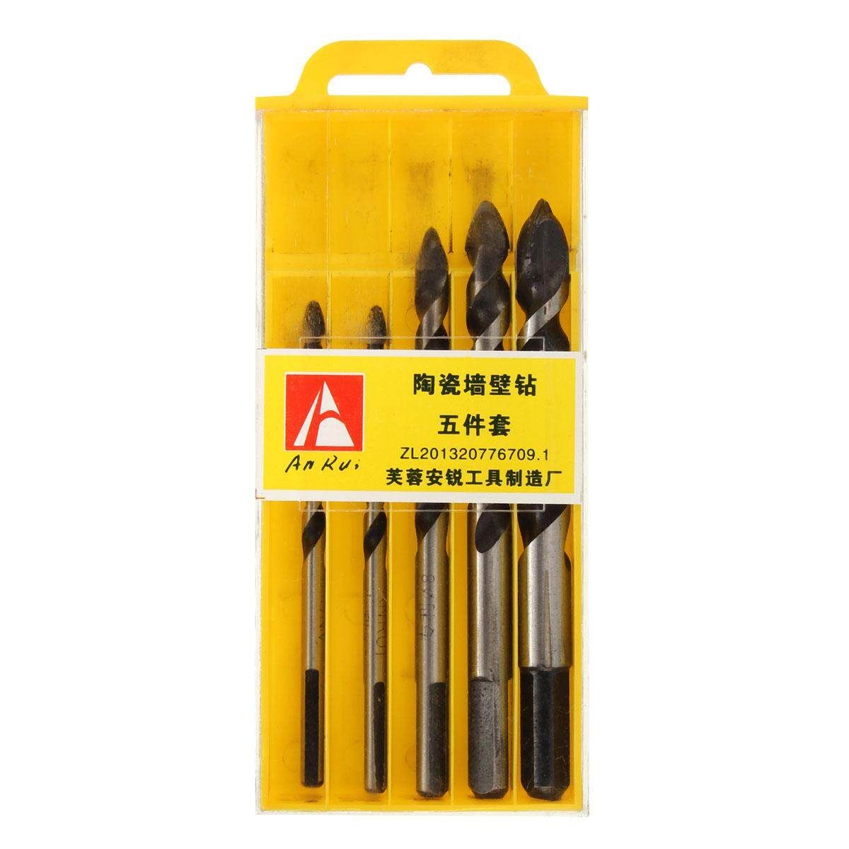 5pcs 6mm-12mm Alloy Triangular Head Concrete Auger Drill Bit