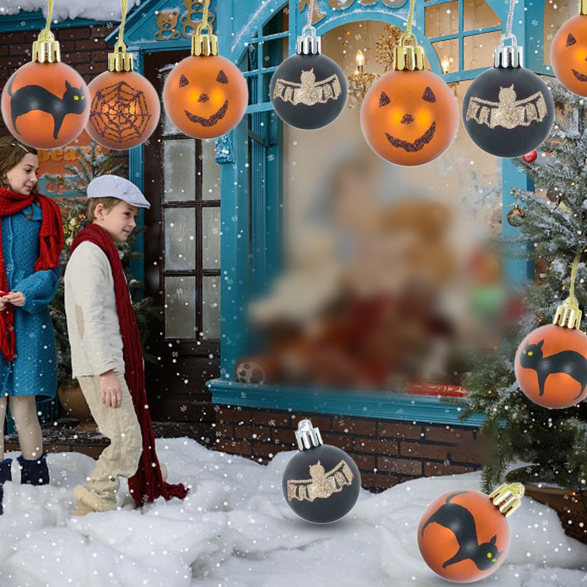 Halloween Hanging Balls Set Of 12 Halloween Decoration Ball