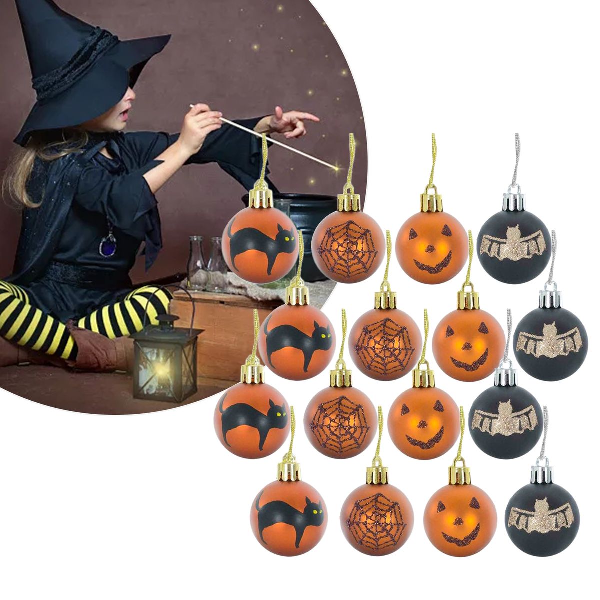 Halloween Hanging Balls Set Of 12 Halloween Decoration Ball