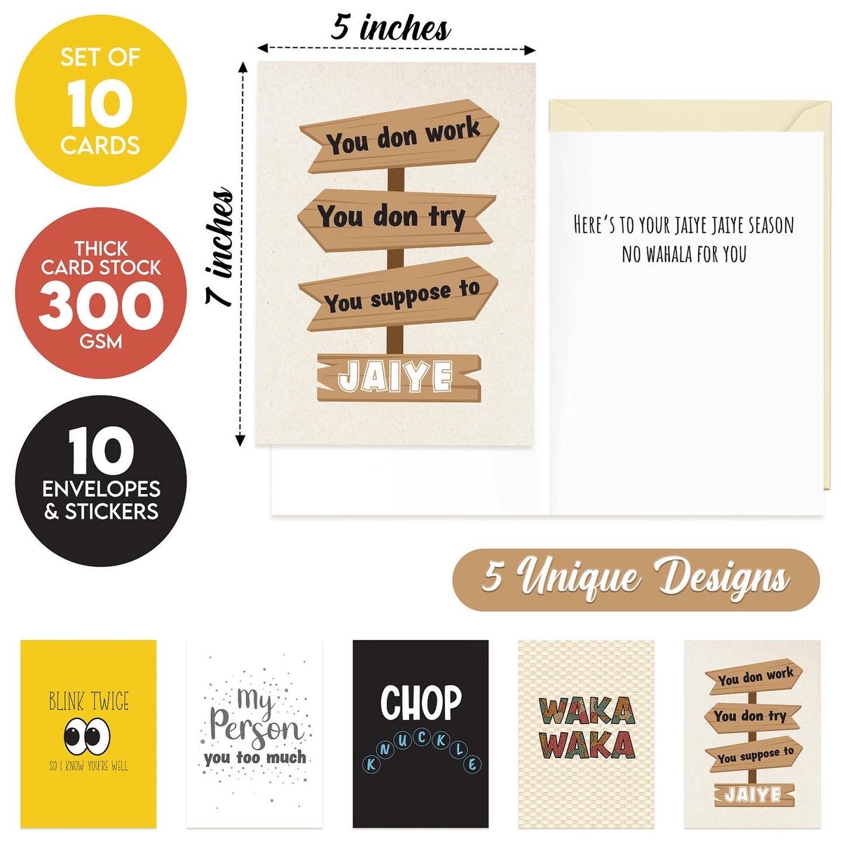 KultureGames 10 Pack Premium Nigerian Greeting Cards