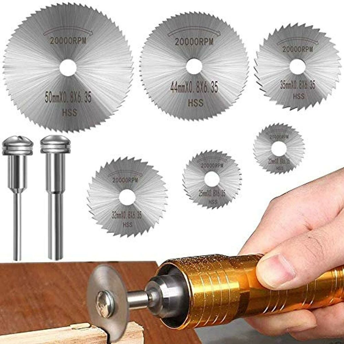 6pcs Circular SawBlades Set With 2pcs 1/8'' Extension