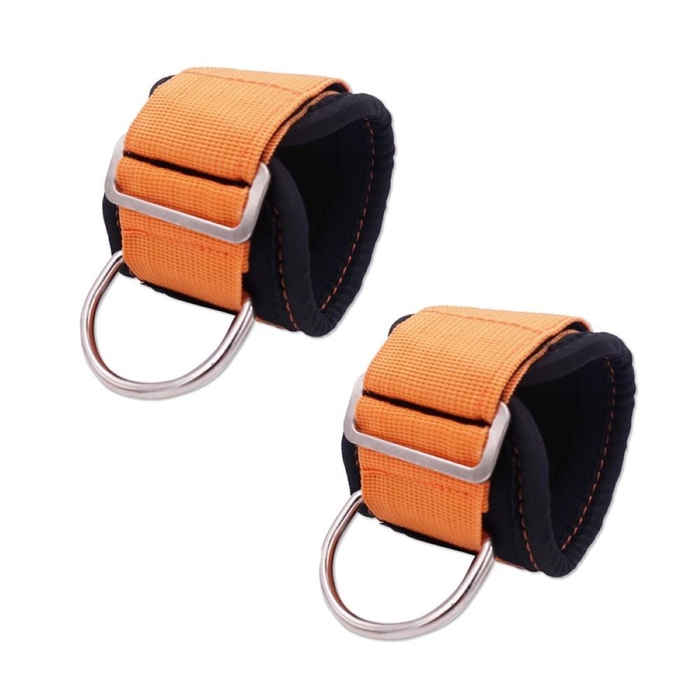 1Pair Adjustable D-ring Ankle S Buckle Foot Support Ankle Protector Gym Leg Pulley With Buckle Sports Fitness Feet Guard-Pink