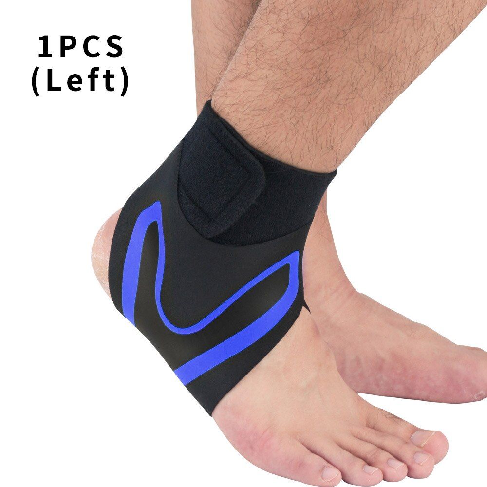 Sprots Ankle Support  Protector Anklet Socks Cuffs Protection Bandage Football Running Cycling Equipment Foot Weights S-Blue 1 Pcs Left