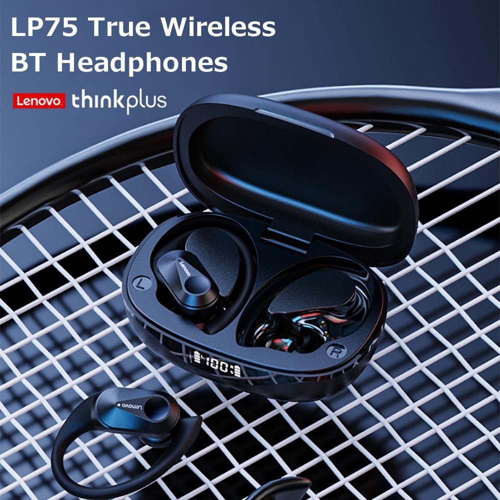 Lenovo thinkplus LP75 True Wireless BT Headphones Sports Earbuds BT5.3 Chip HiFi Stereo Sound Long Endurance Time White