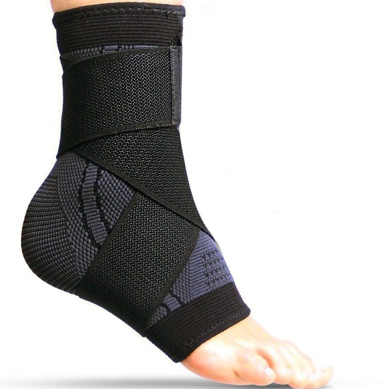 Woven Compression Bandage Elastic Nylon Band Ankle Support Support Basketball Football Taekwondo Fitness Heel Protector Gym-1PCS Blue