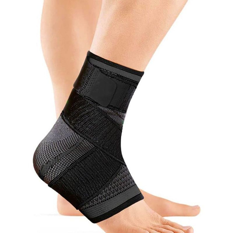 Woven Compression Bandage Elastic Nylon Band Ankle Support Support Basketball Football Taekwondo Fitness Heel Protector Gym-1PCS Blue