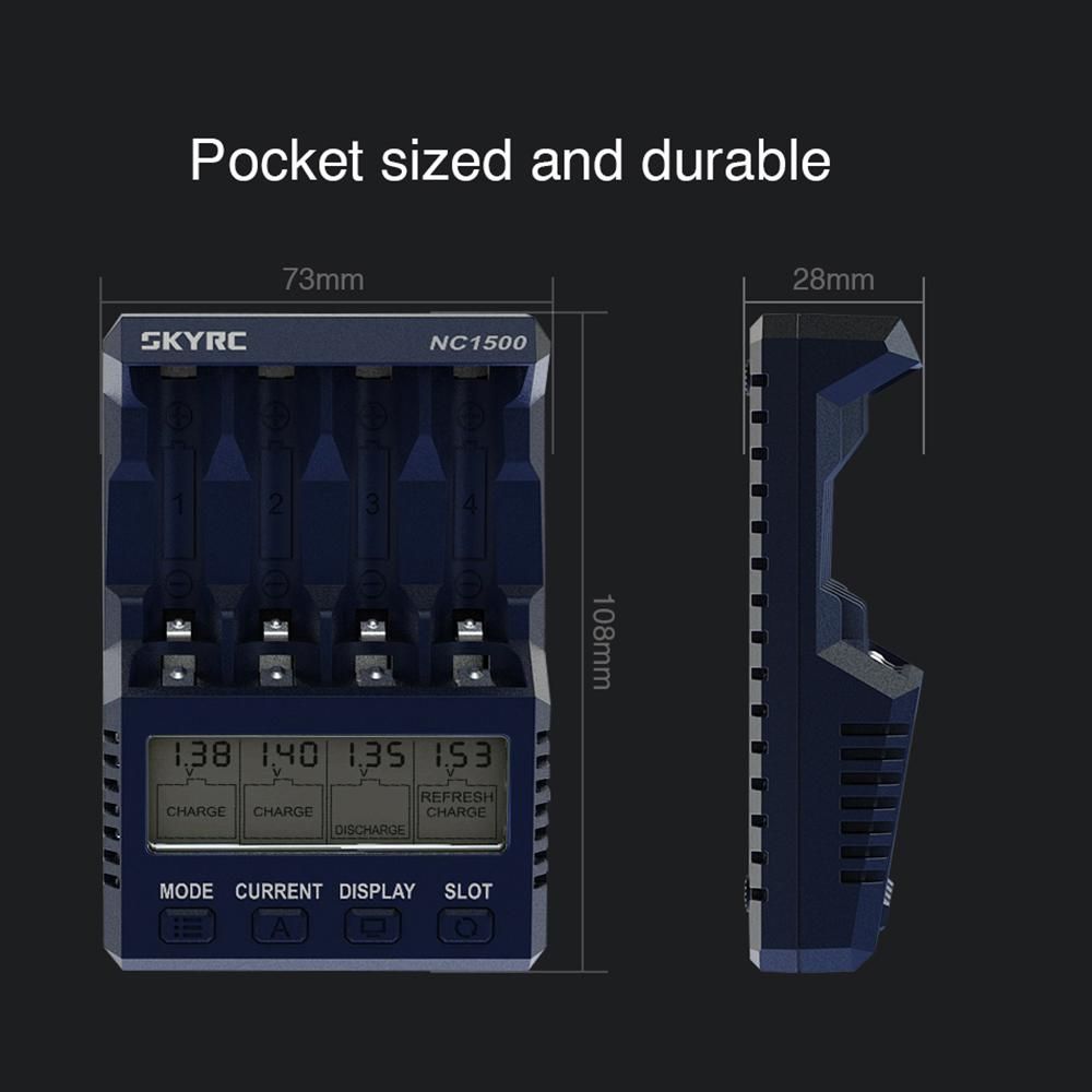 SKYRC NC1500 4-Slot Smart Battery Charger Discharger & Analyzer for AA/AAA Ni-MH Battery