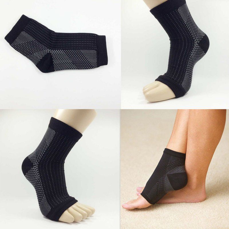 1PC Women Sport Ankle Support  Elastic Compression High Protect Guard Band Safety Running Fitness Foot Heel Wrap Bandage For Men L 10-12.5