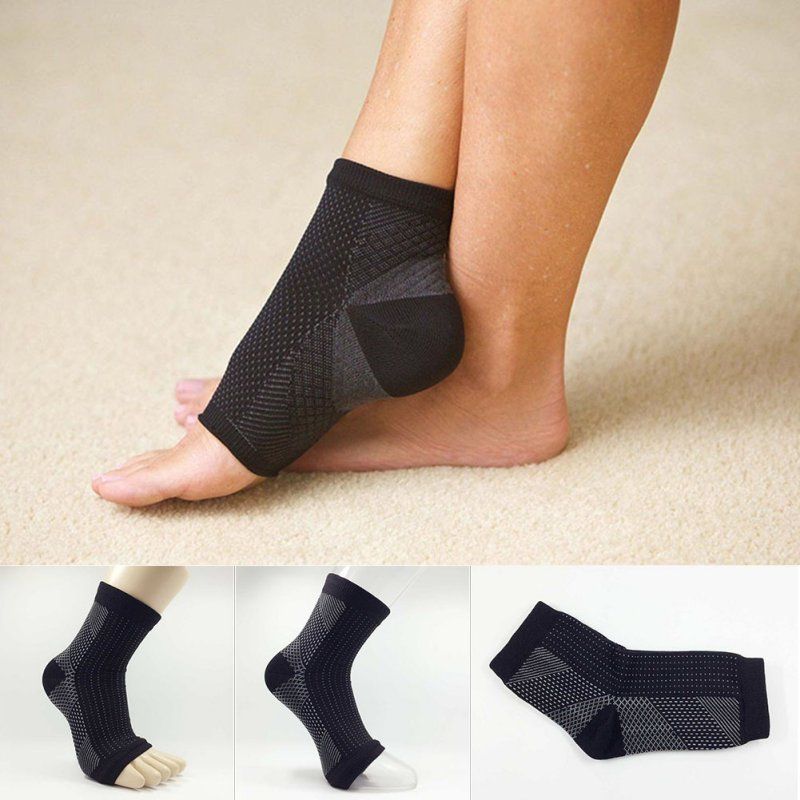 1PC Women Sport Ankle Support  Elastic Compression High Protect Guard Band Safety Running Fitness Foot Heel Wrap Bandage For Men L 10-12.5