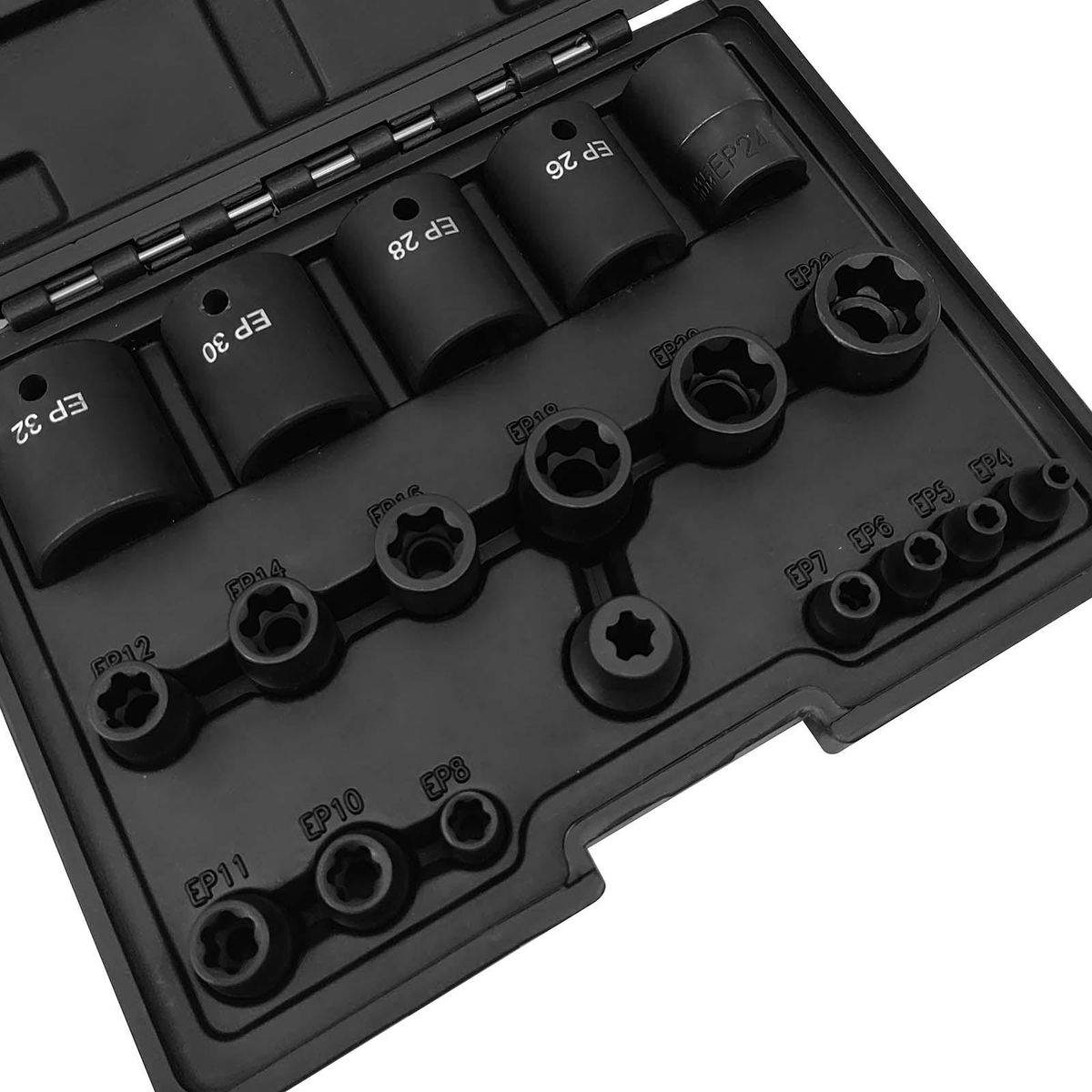 19 Pieces EP Socket Set -Ep32 Sturdy With 1/2'' 3/8'' 1/4'' DR 6