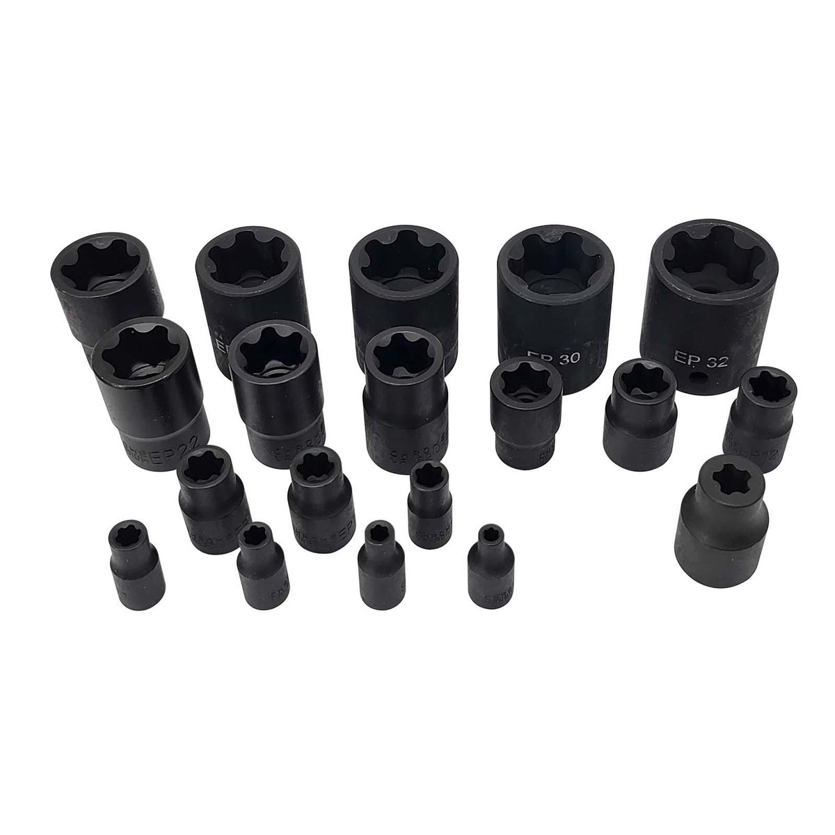 19 Pieces EP Socket Set -Ep32 Sturdy With 1/2'' 3/8'' 1/4'' DR 6