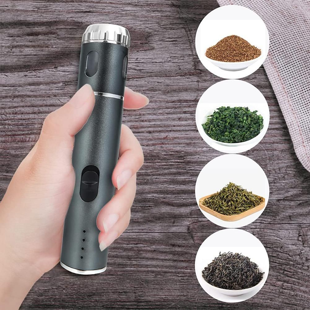 Electric Portable  USB Rechargeable Spice Multipurpose for Fluffy Product and the Kitchen Grinding Grey