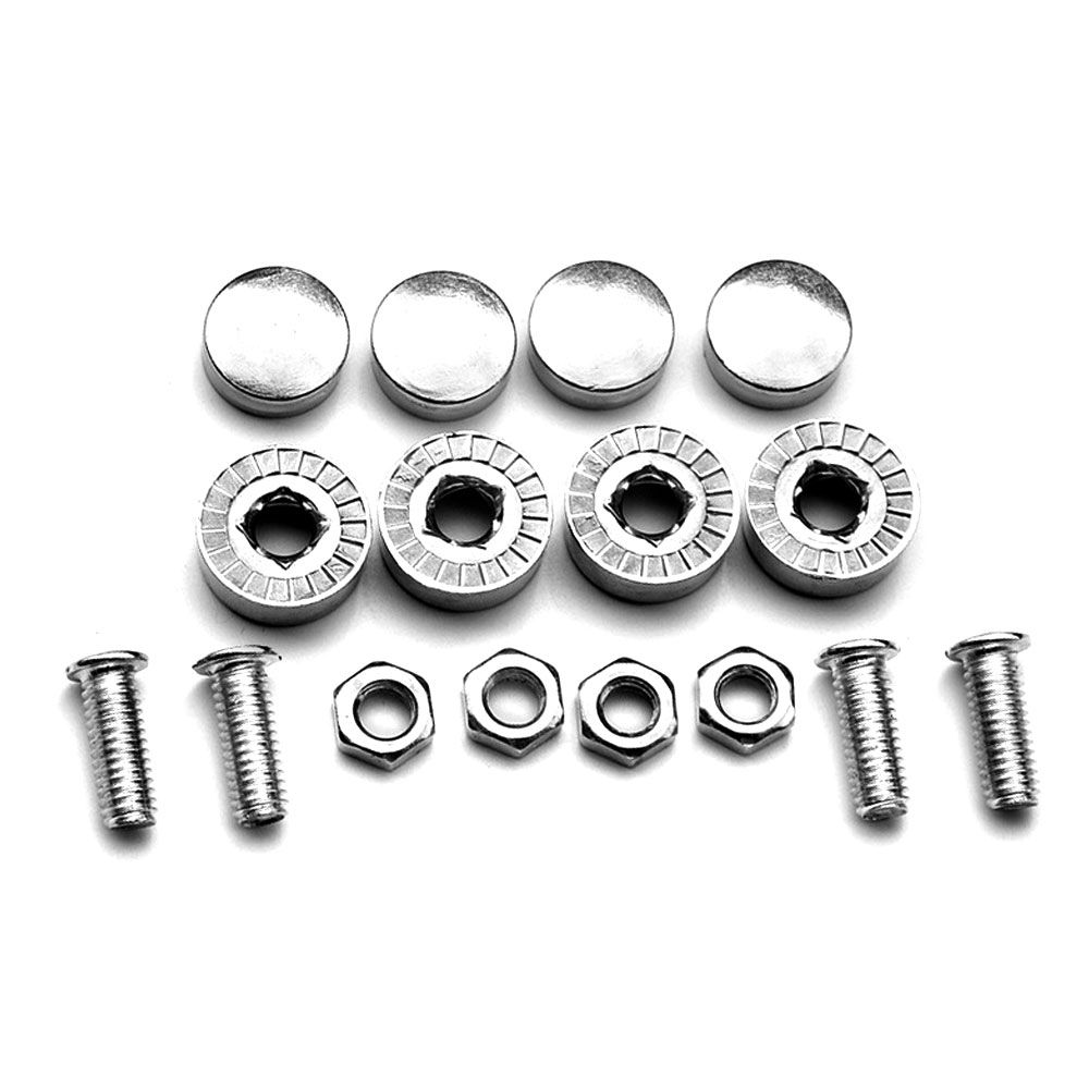 4pcs/set Chrome Anti-Theft Screws Car License Plate Bolts