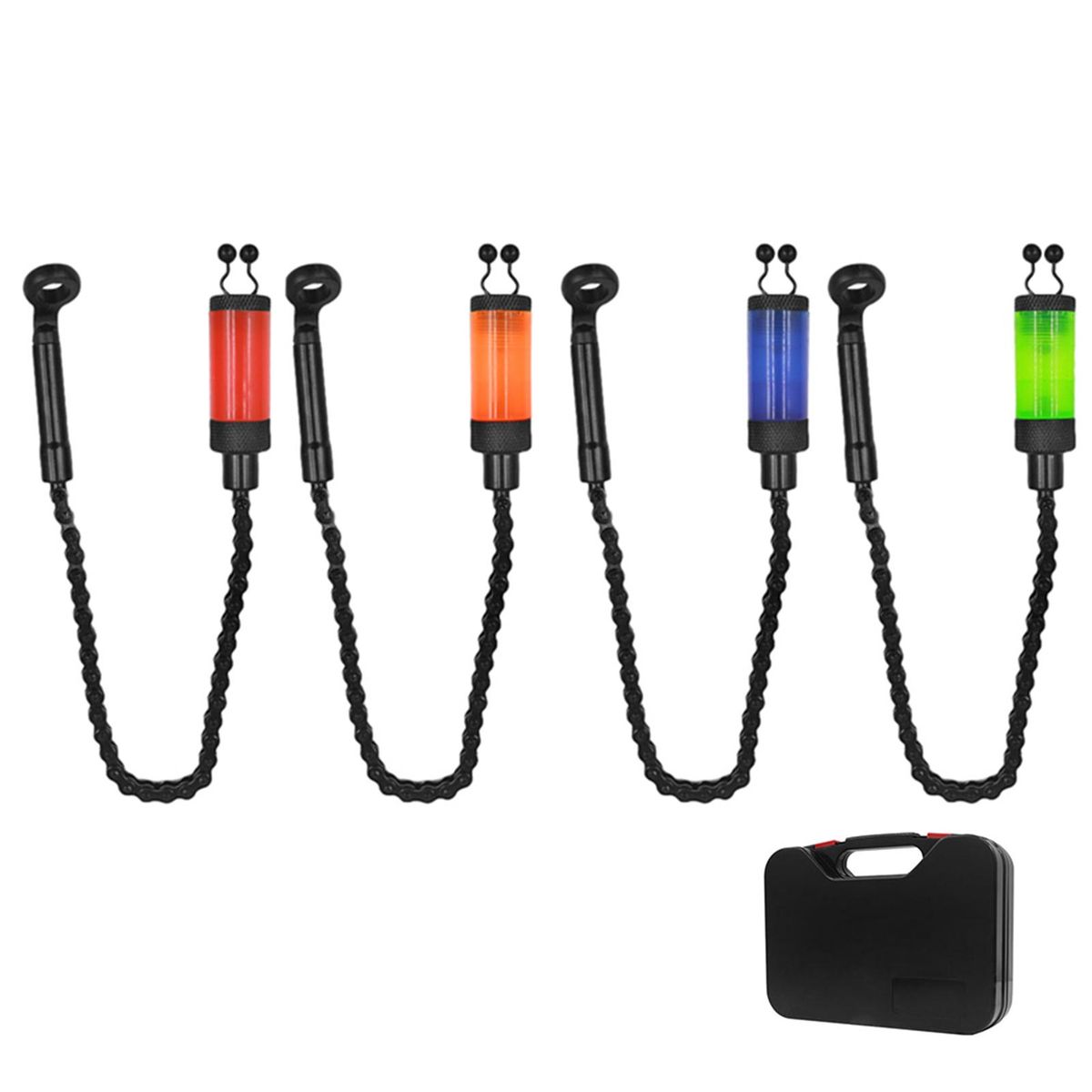 4pcs Fishing Swingers with Storage Case Chain Alert Swingers Fishing Tackle