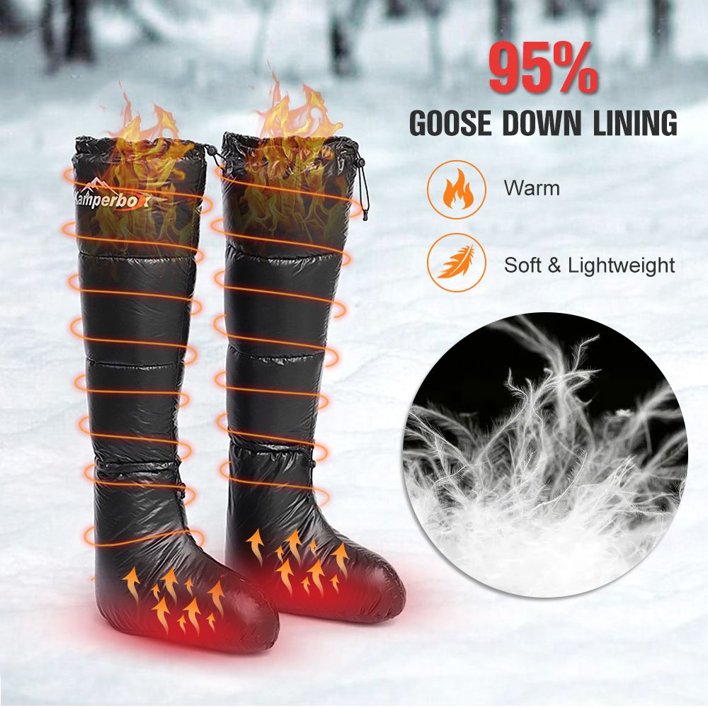 Winter Down Booties Socks Warm Soft Windproof Long Sleeping