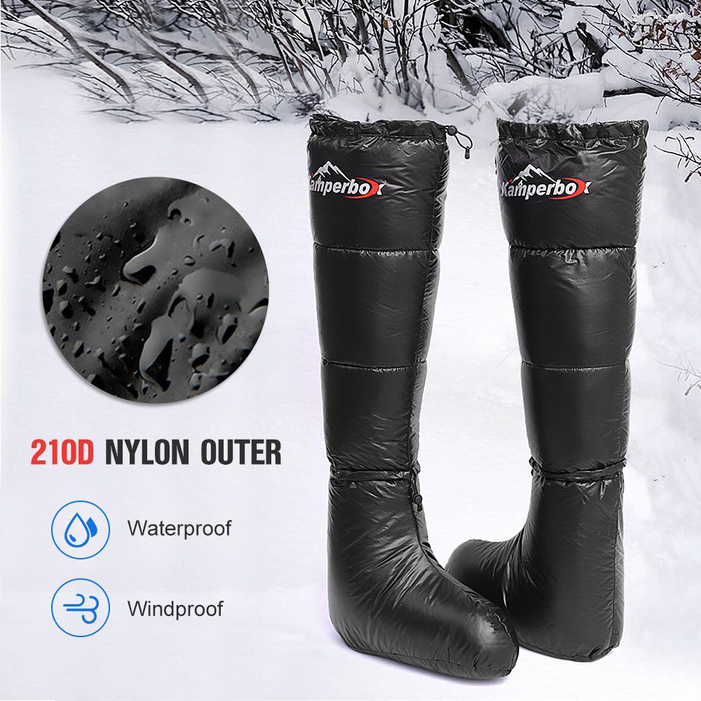 Winter Down Booties Socks Warm Soft Windproof Long Sleeping