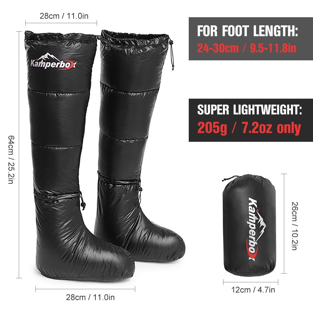 Winter Down Booties Socks Warm Soft Windproof Long Sleeping
