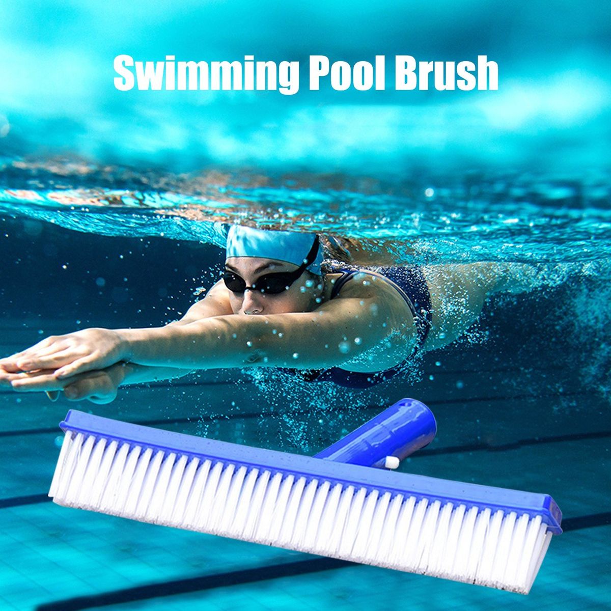 Swimming Pool Brush Heavy Duty Scrubbing Power Aquarium