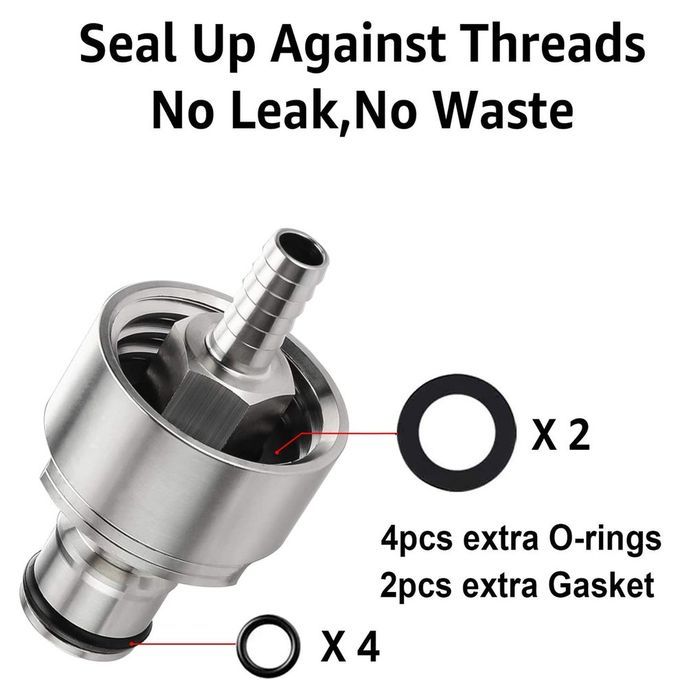 1p  Stainless Steel  Arbonation  Ap  Ounter Pressure Bottle Filling Barb  O2-steel-3. 2*6cm