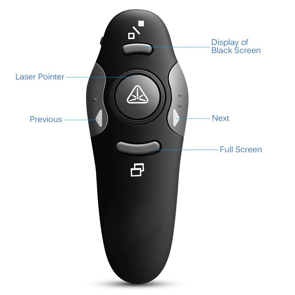 Hot Presenter Pointers 2.4G RF Wireless PPT Presentation Remote Control Red Light USB Flip Pen